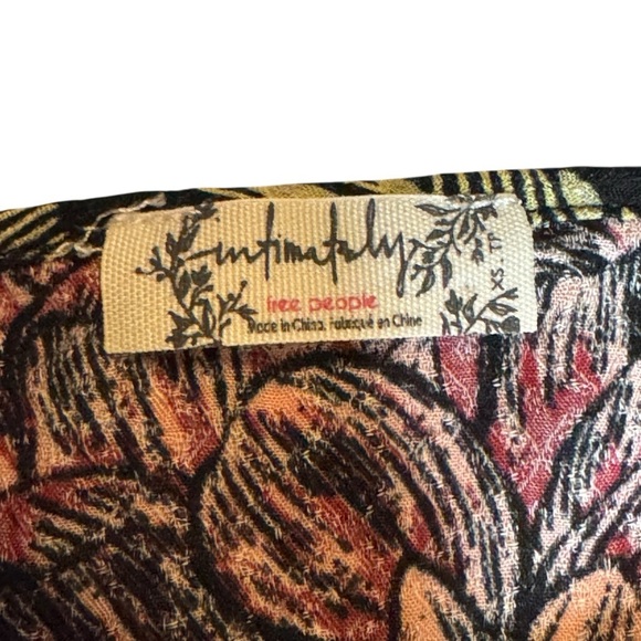 Free People Marnie Floral Plunge Tie Side Swing Mini Dress Black/Plum Sz XS - Picture 11 of 11